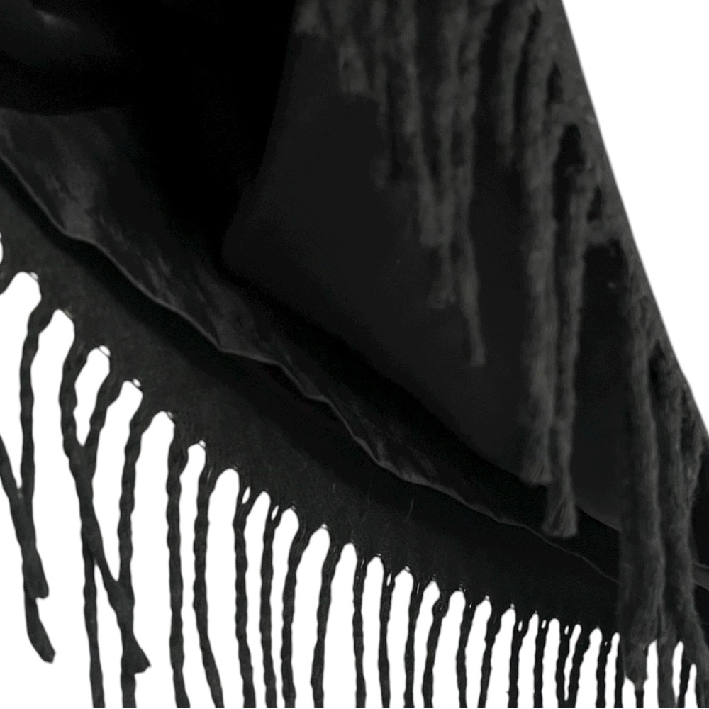 Vintage 90s Wool Blend Black Sleeveless Top w/ Fringe Hem Women’s Size 14 - Picture 8 of 9